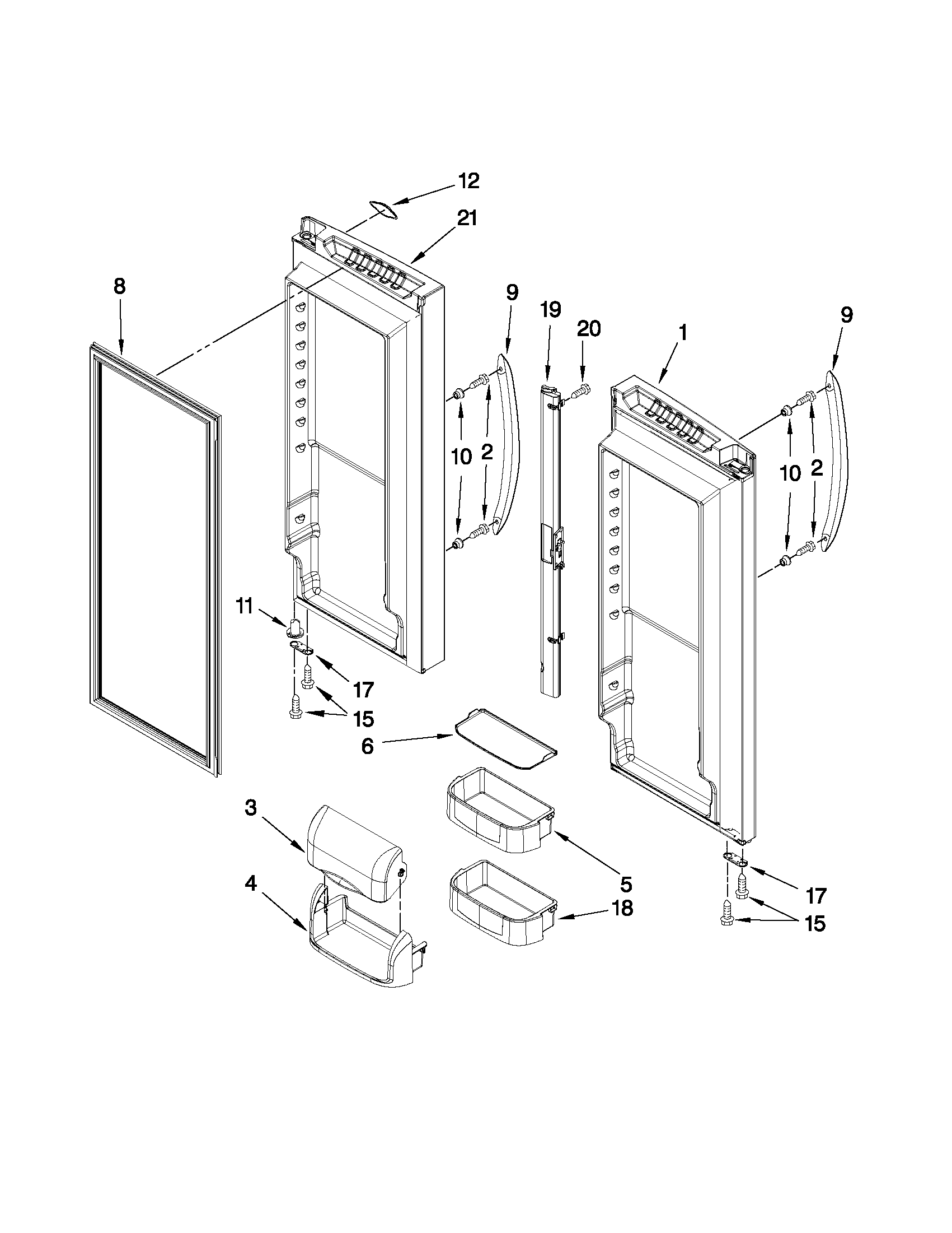 Refrigerator door parts