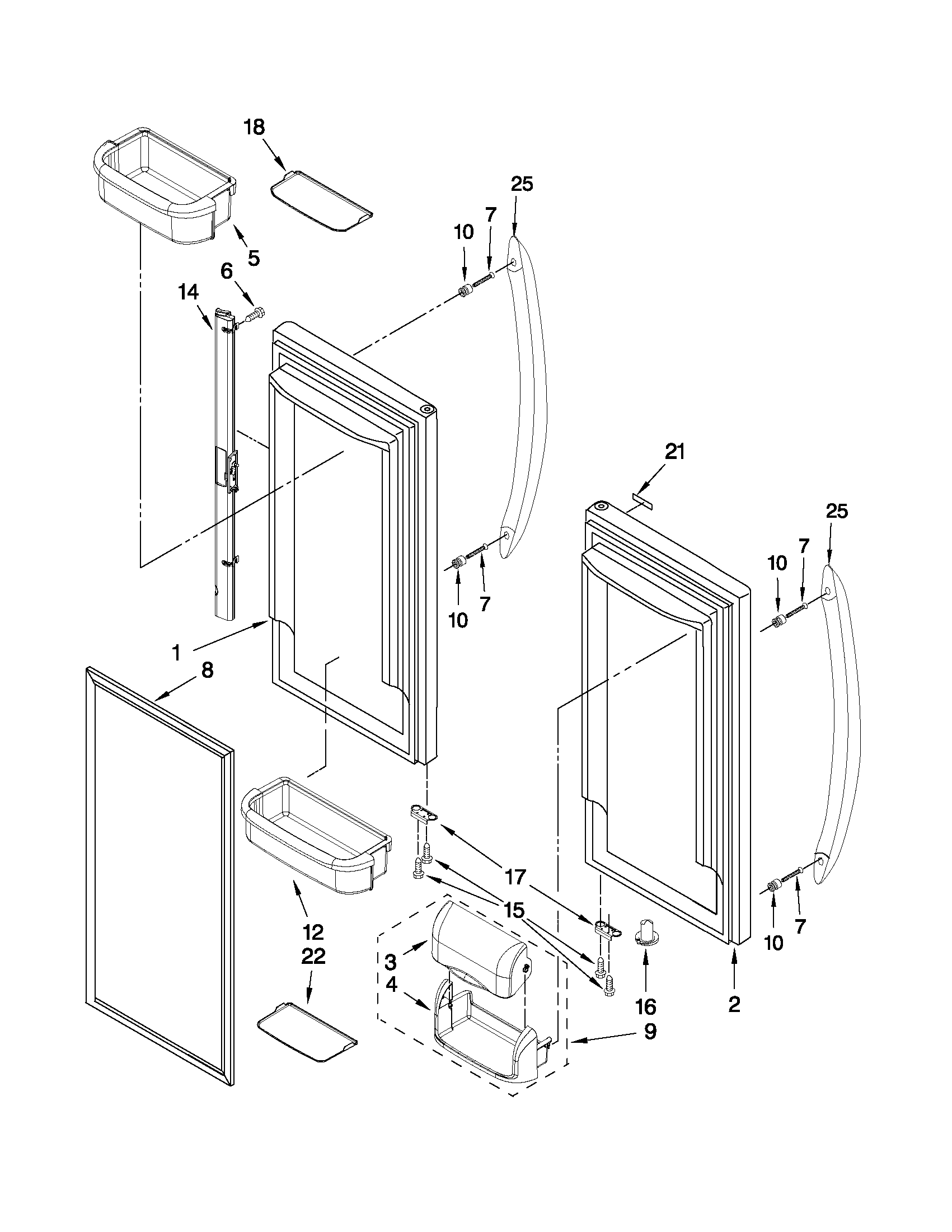 Refrigerator door parts