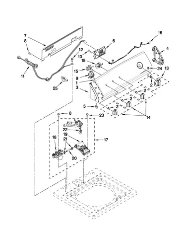 Controls and water inlet parts
