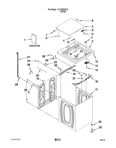Top and cabinet parts