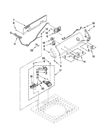 Controls and water inlet parts