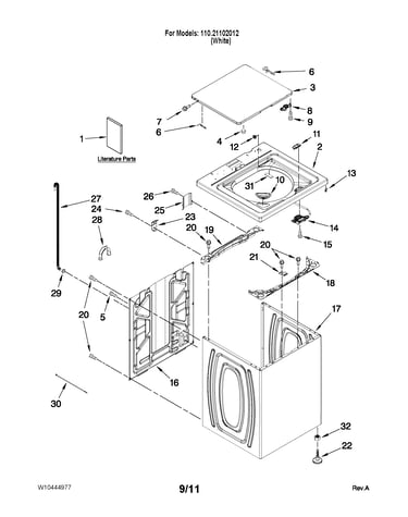 Top and cabinet parts