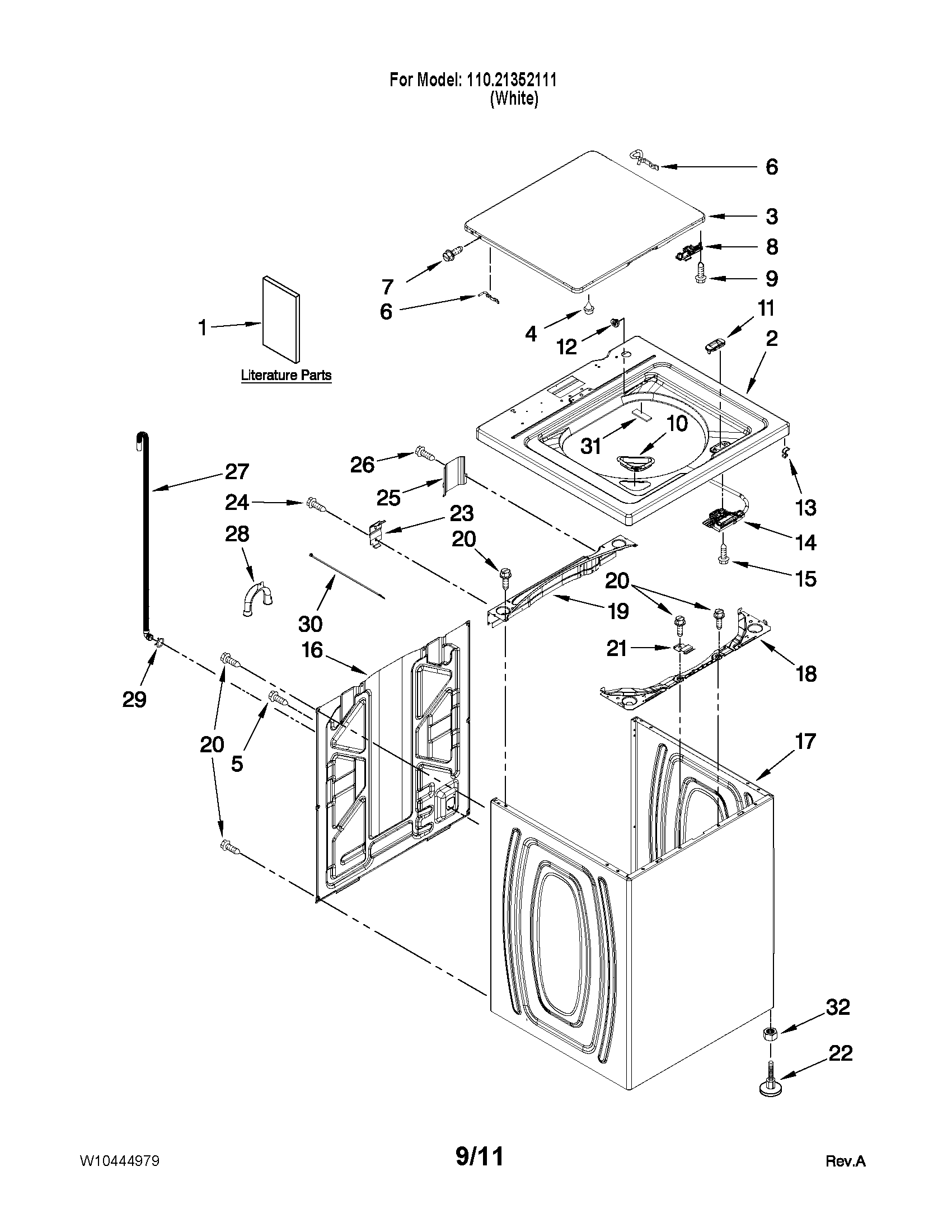Top and cabinet parts