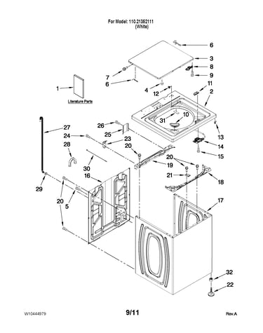 Top and cabinet parts