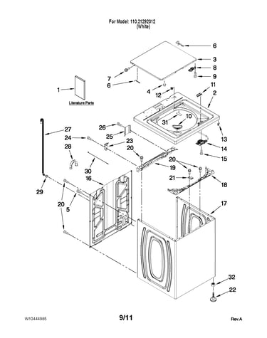 Top and cabinet parts