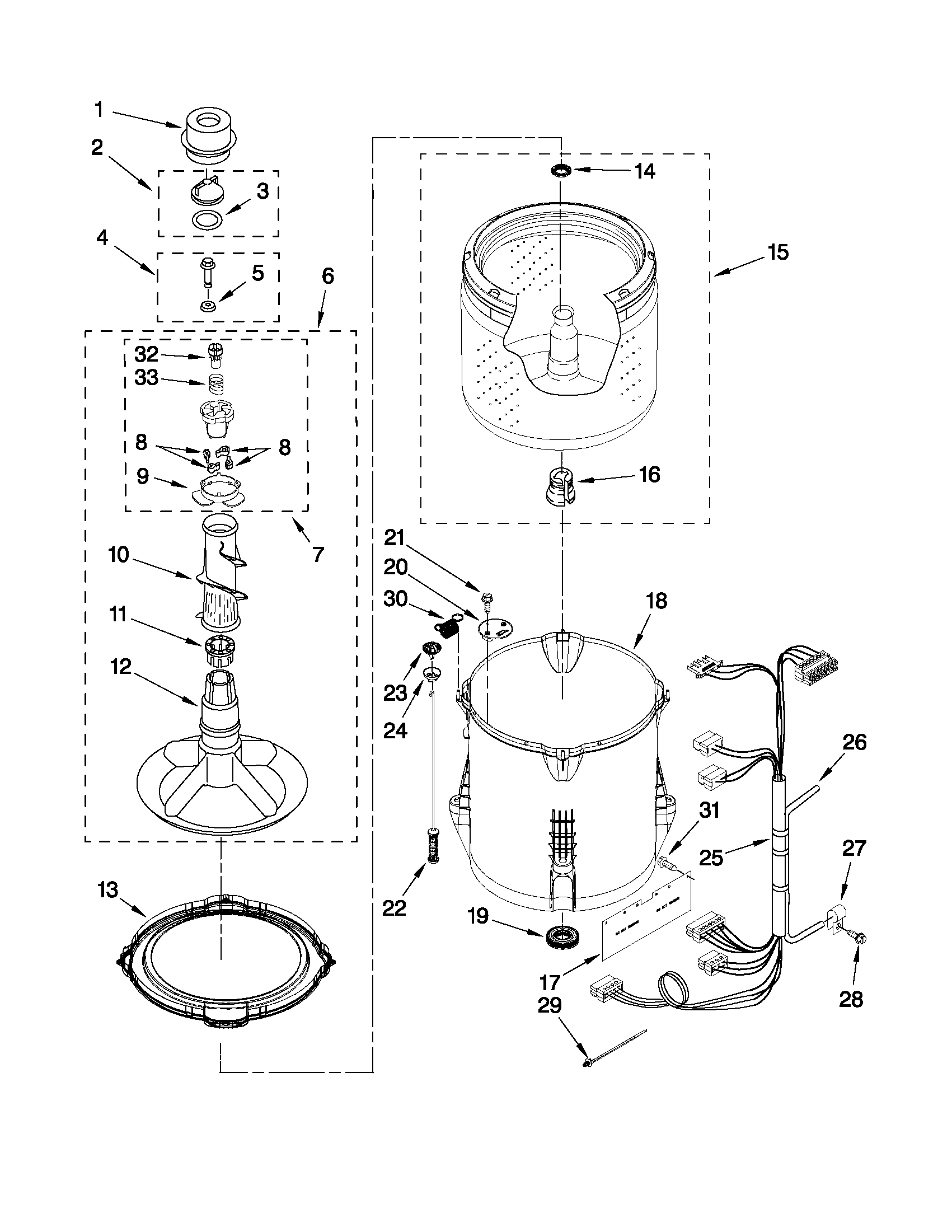 Basket and tub parts