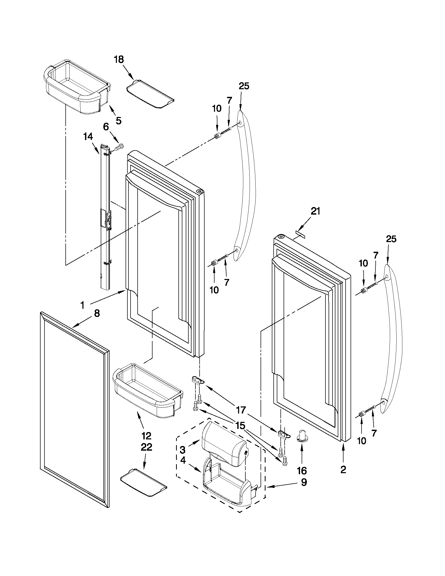Refrigerator door parts