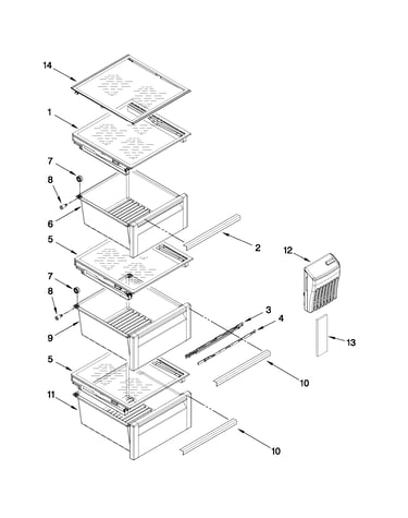 Refrigerator shelf parts