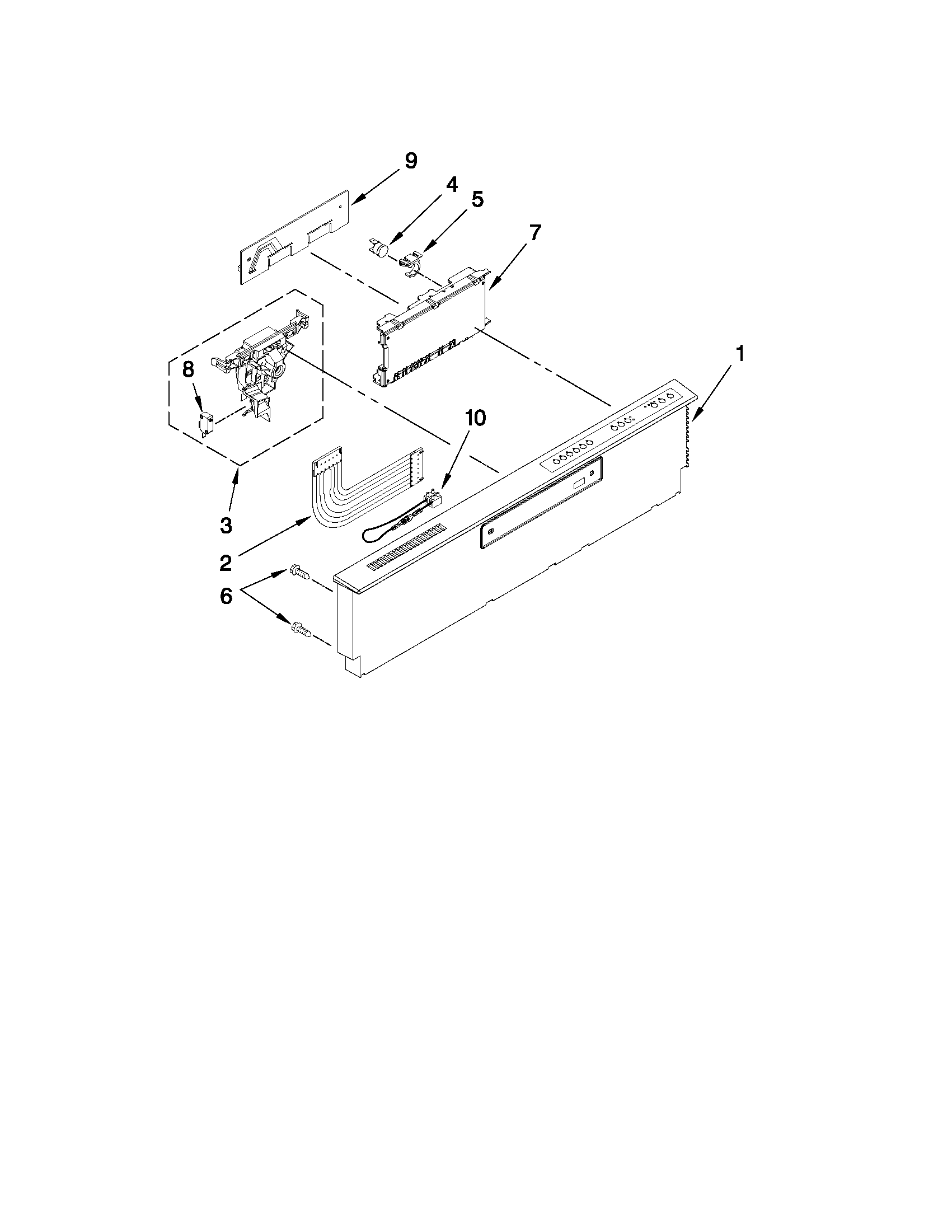 Control panel and latch parts