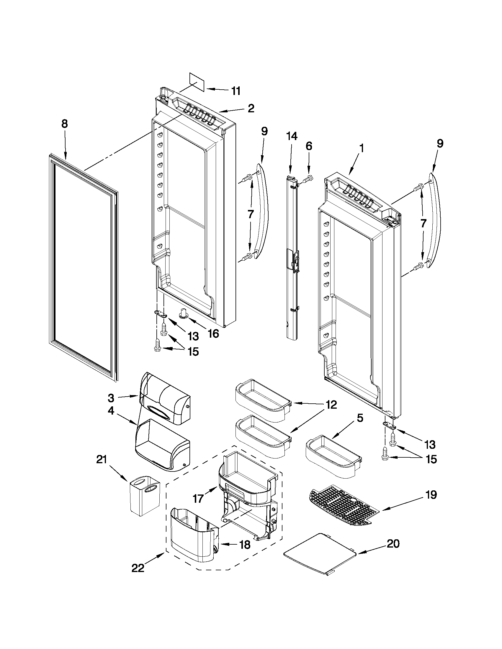 Refrigerator door parts