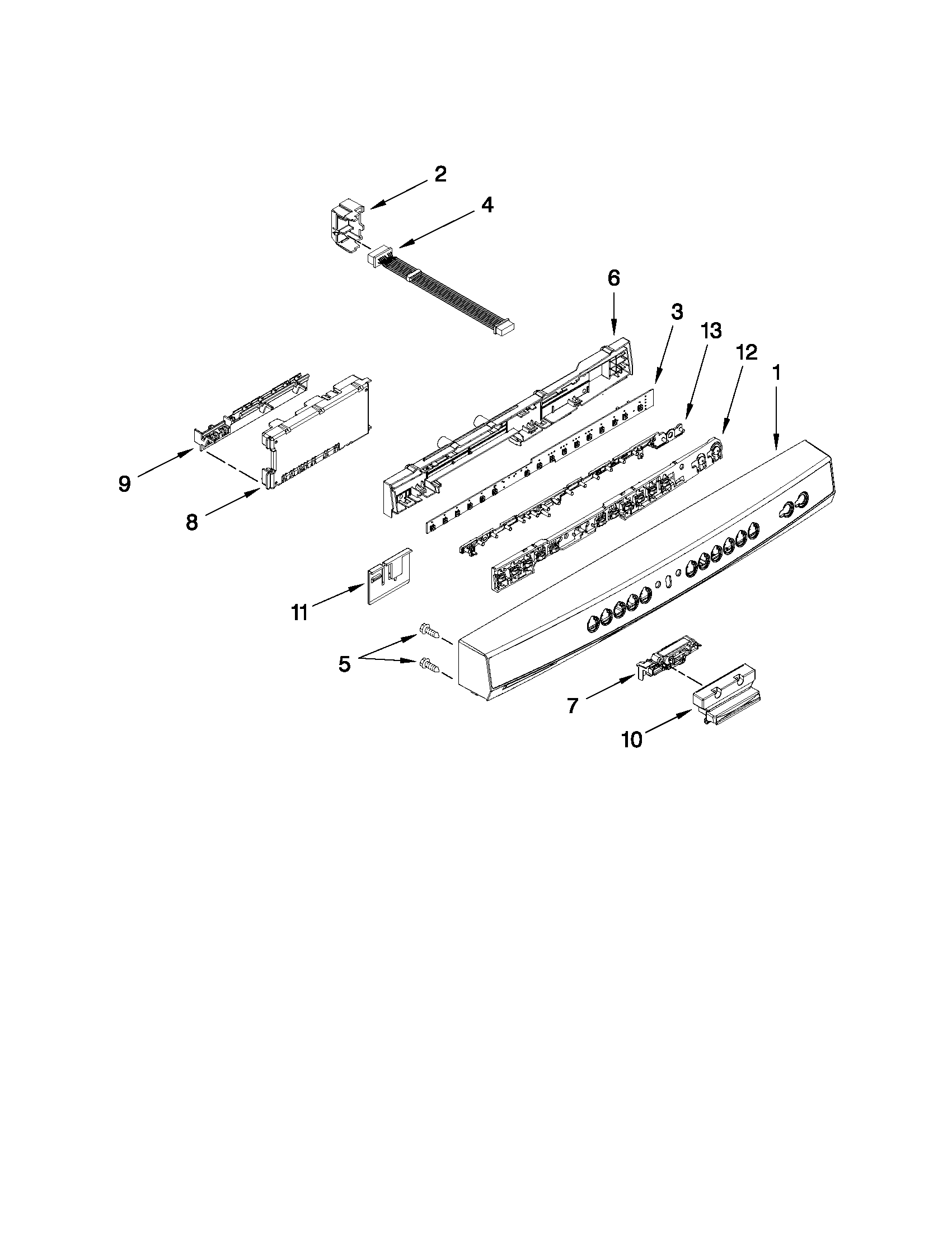 Control panel and latch parts
