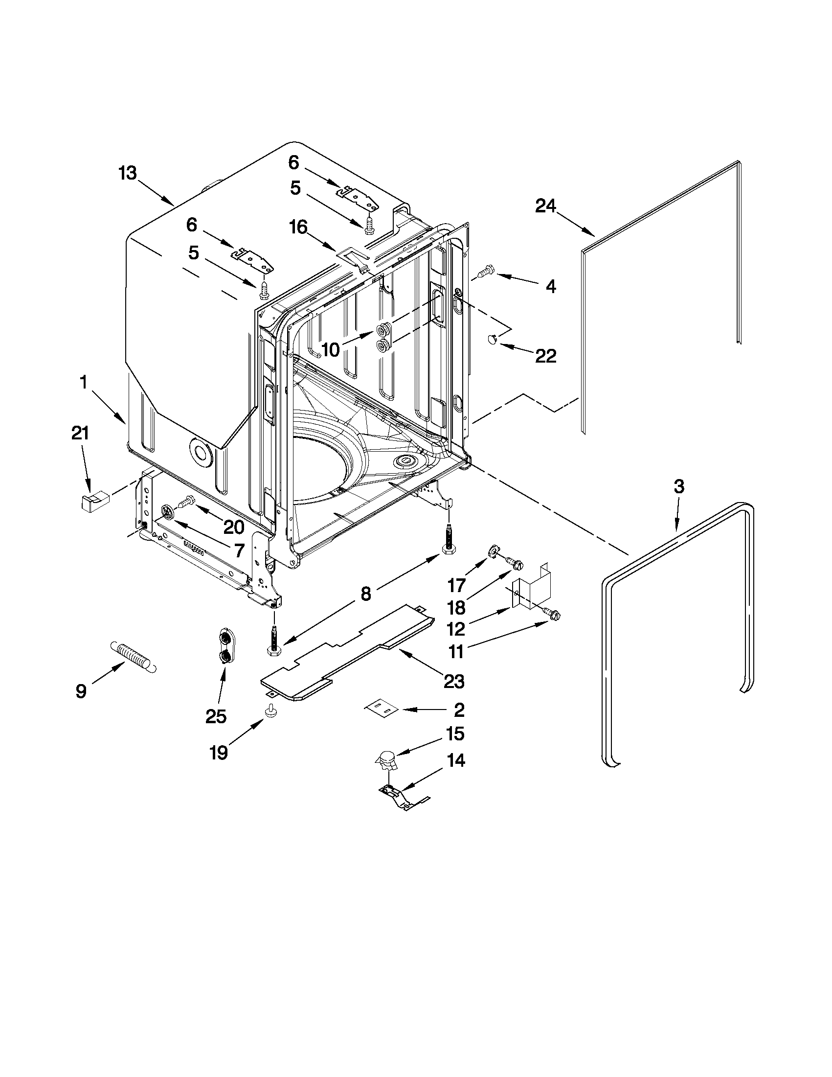 Tub and frame parts