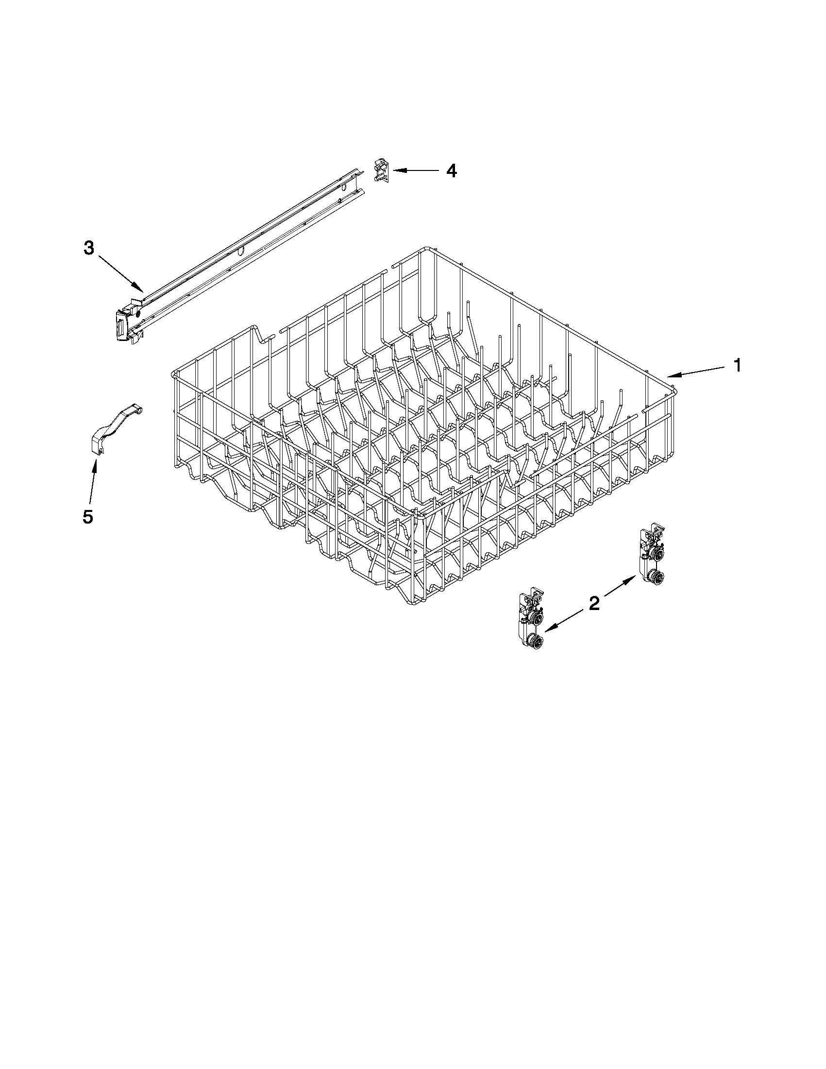 Upper rack and track parts