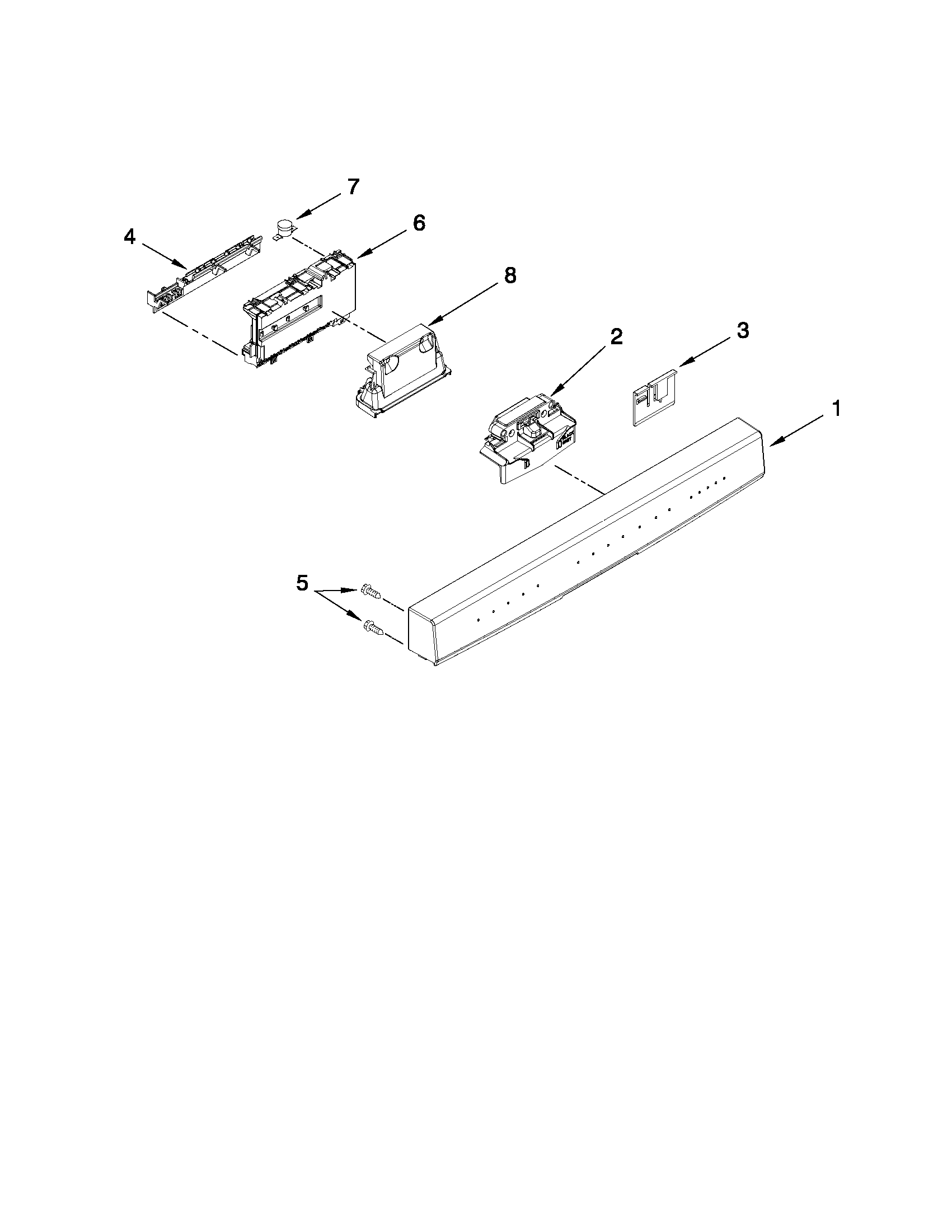 Control panel and latch parts