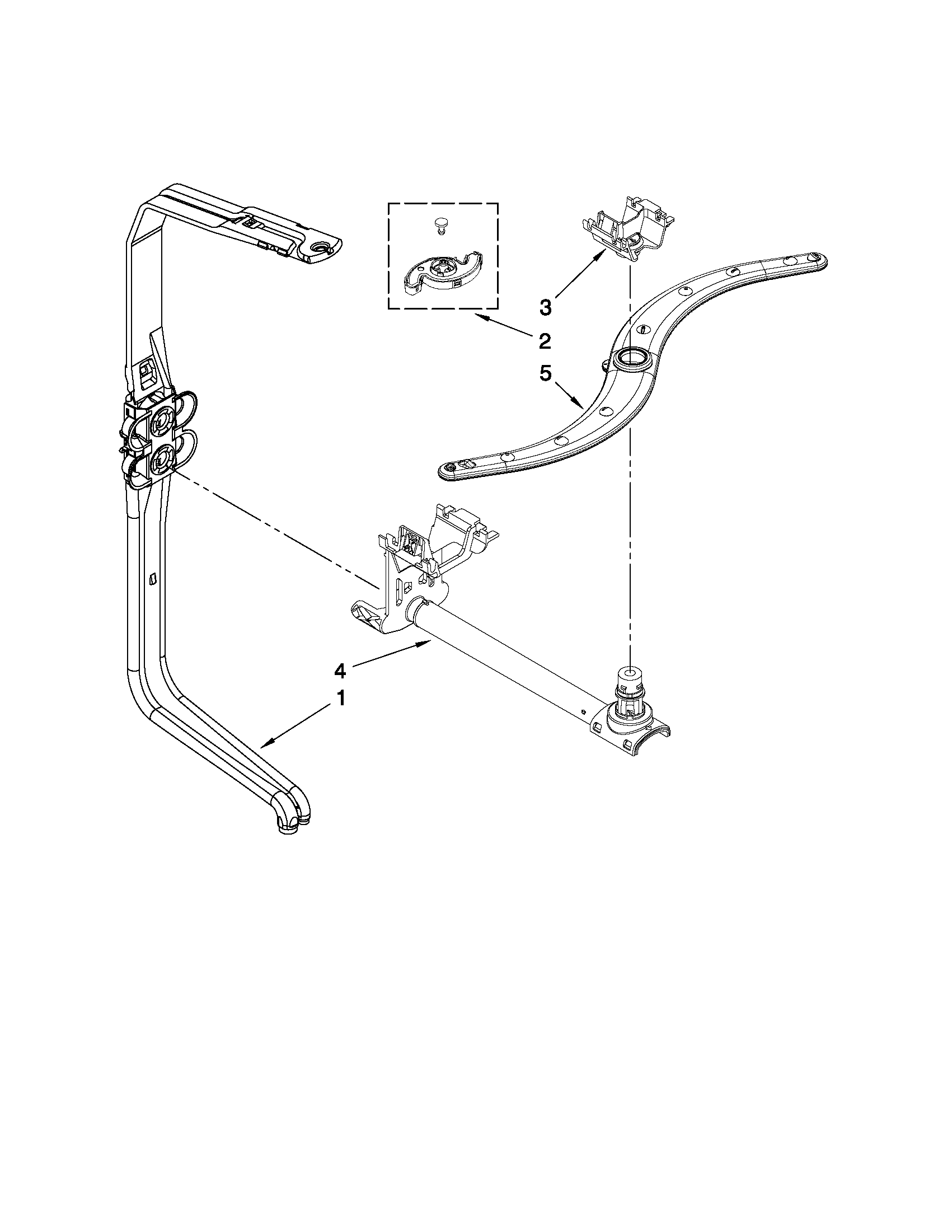 Upper wash and rinse parts