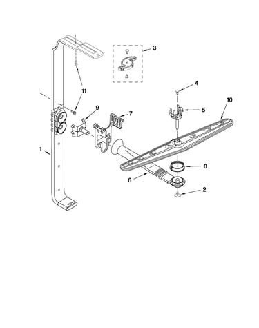 Upper wash and rinse parts