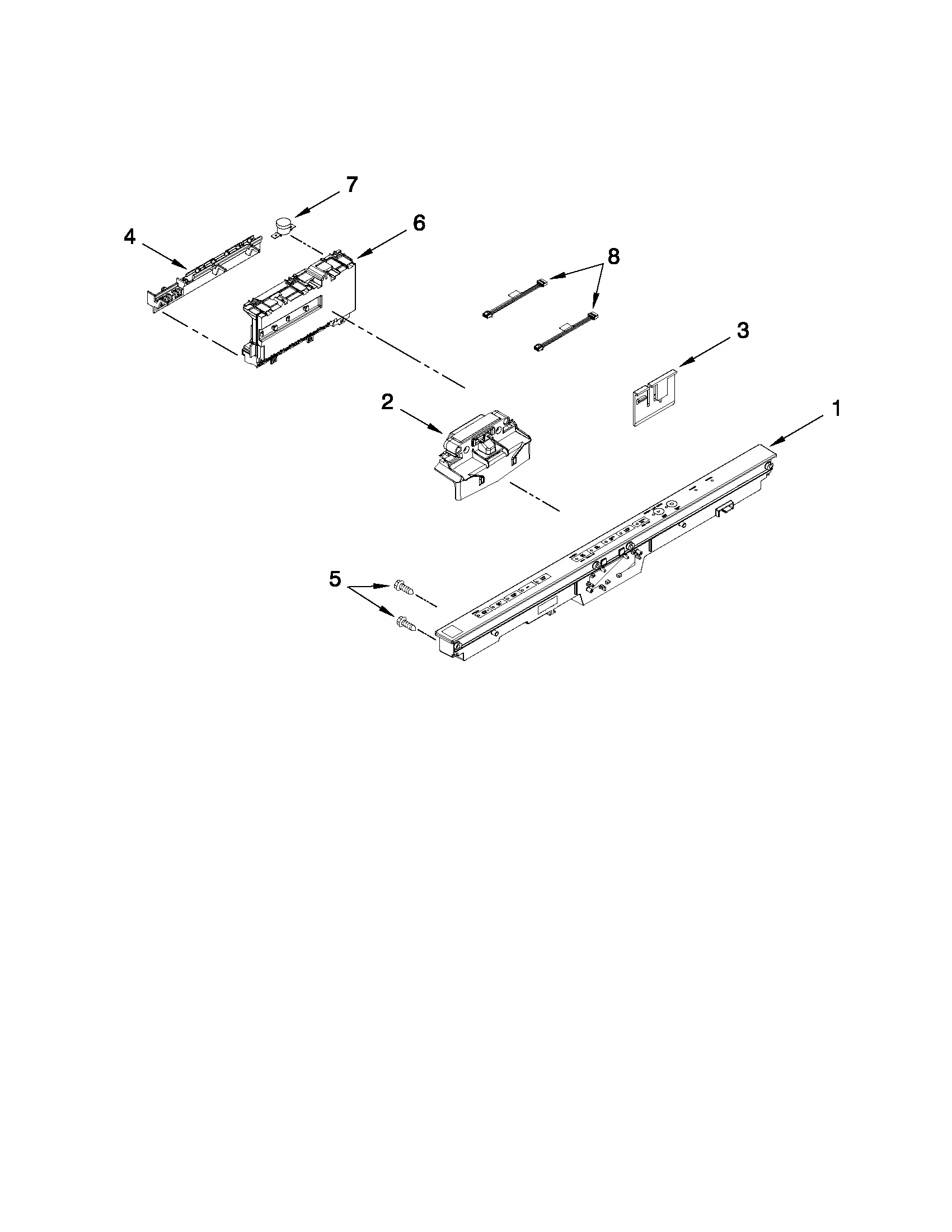 Control panel and latch parts