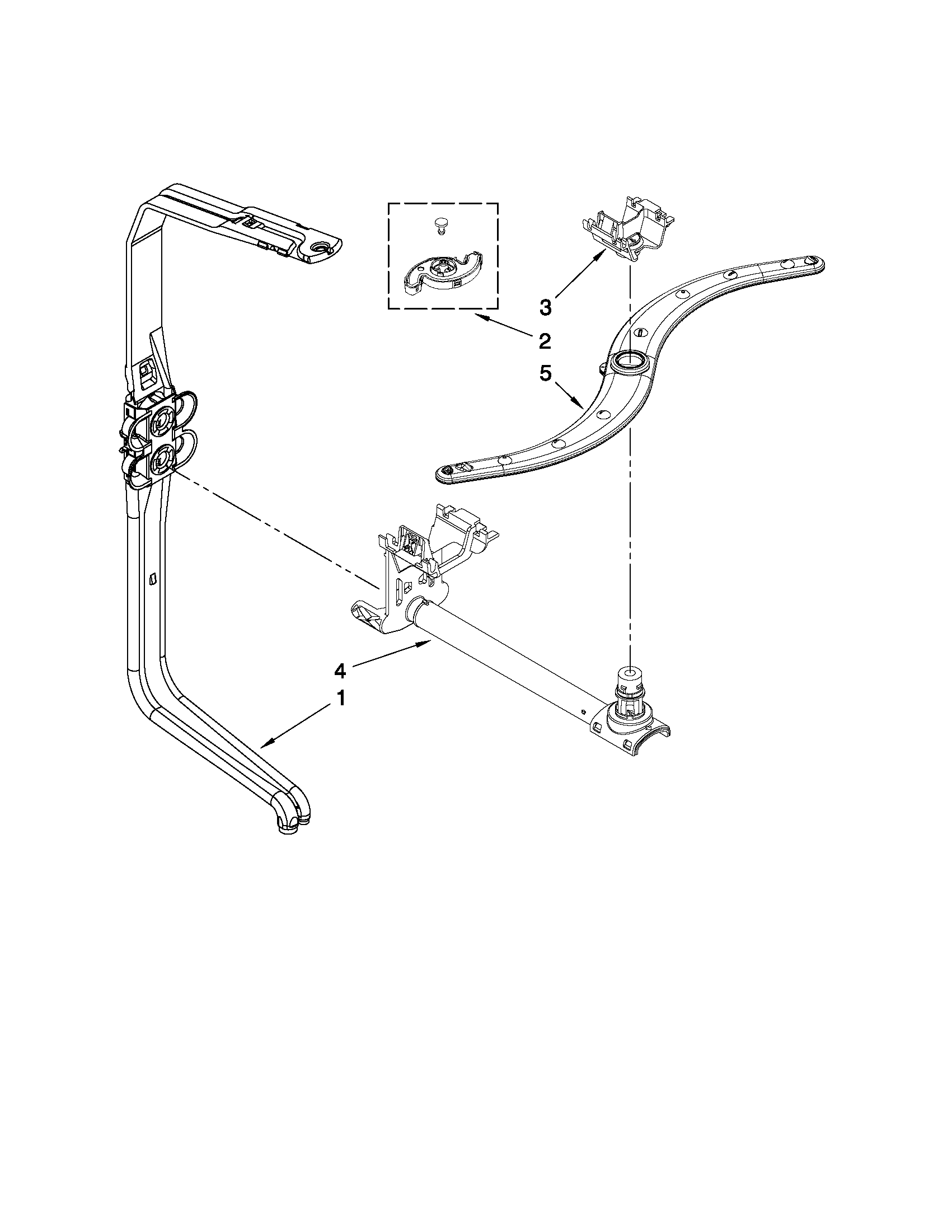 Upper wash and rinse parts