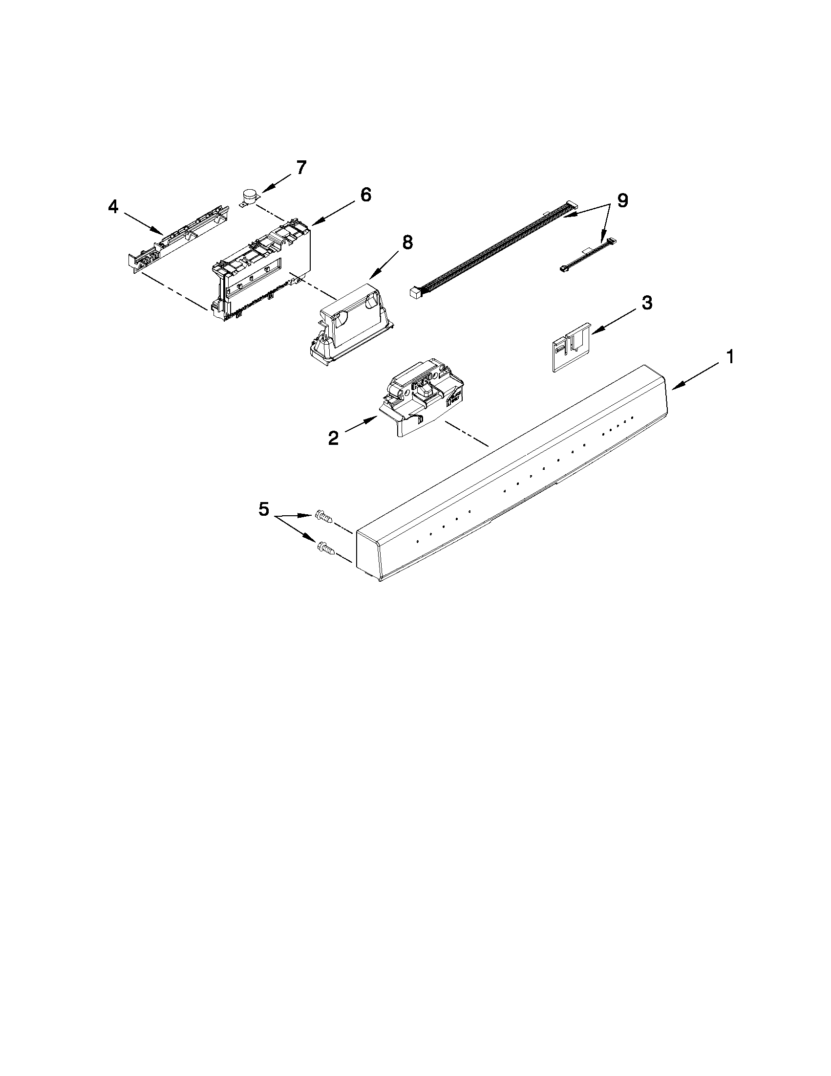 Control panel and latch parts