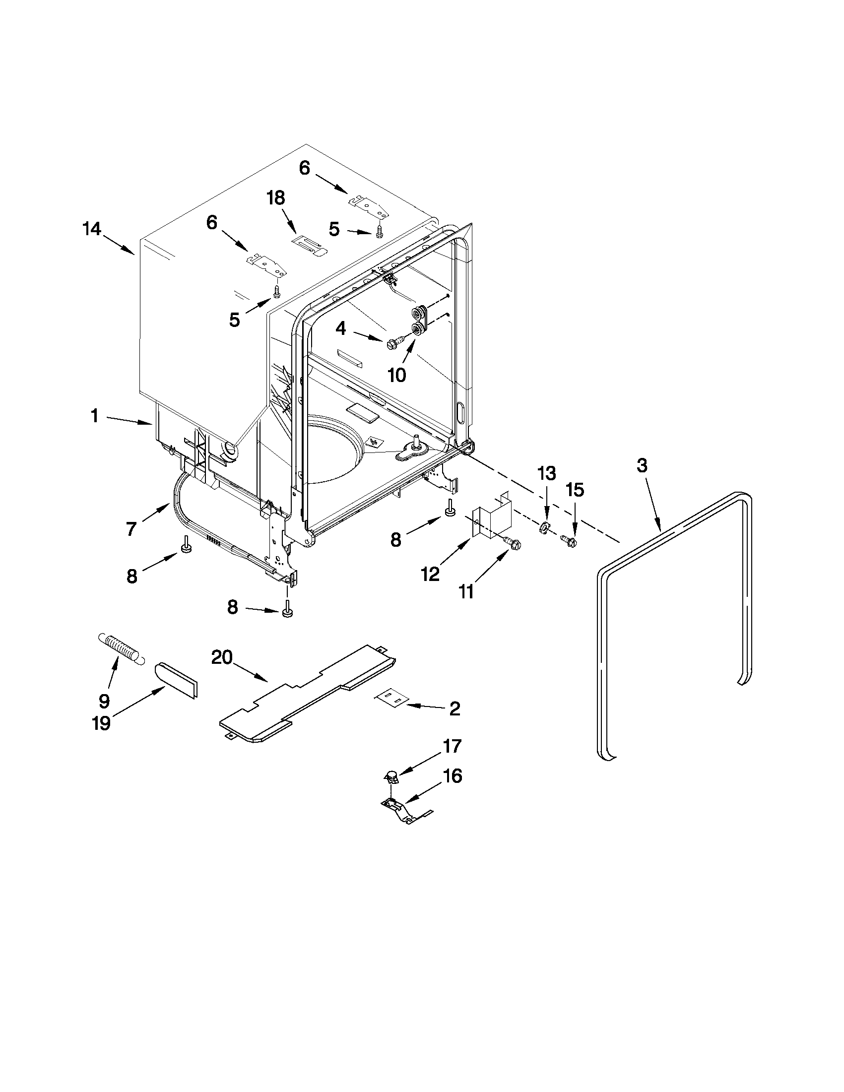 TUB AND FRAME PARTS