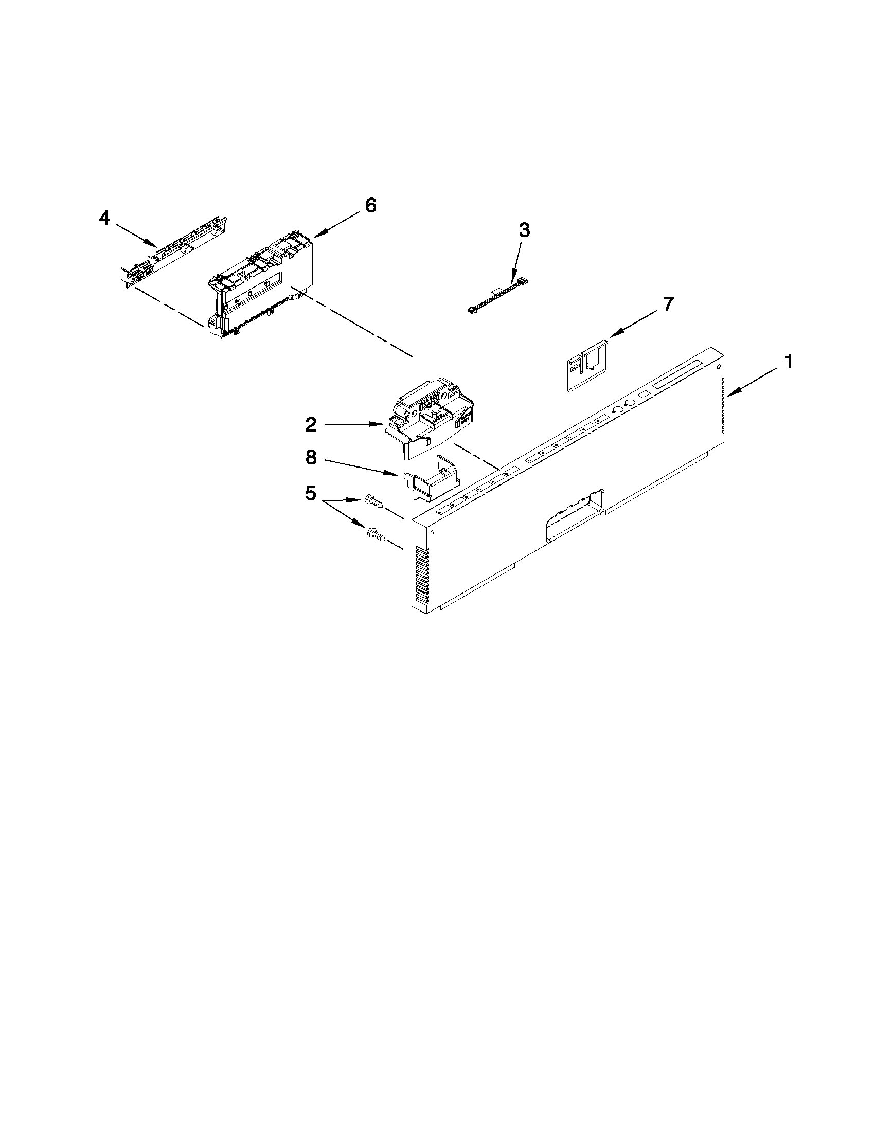 Control panel and latch parts