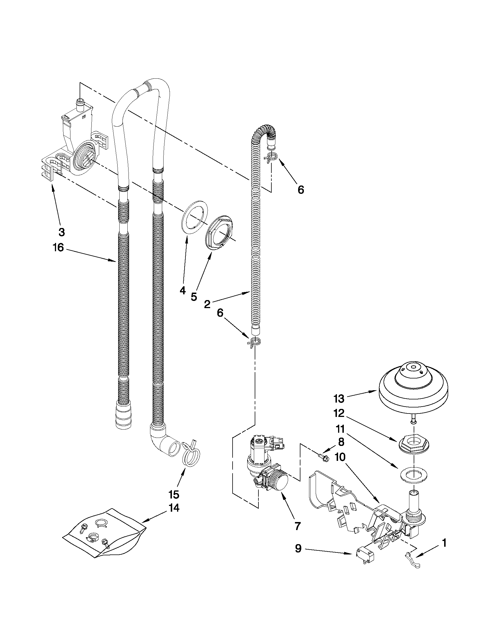 Fill, drain and overfill parts