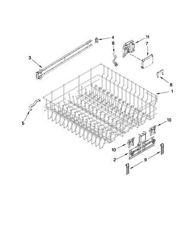 Upper rack and track parts
