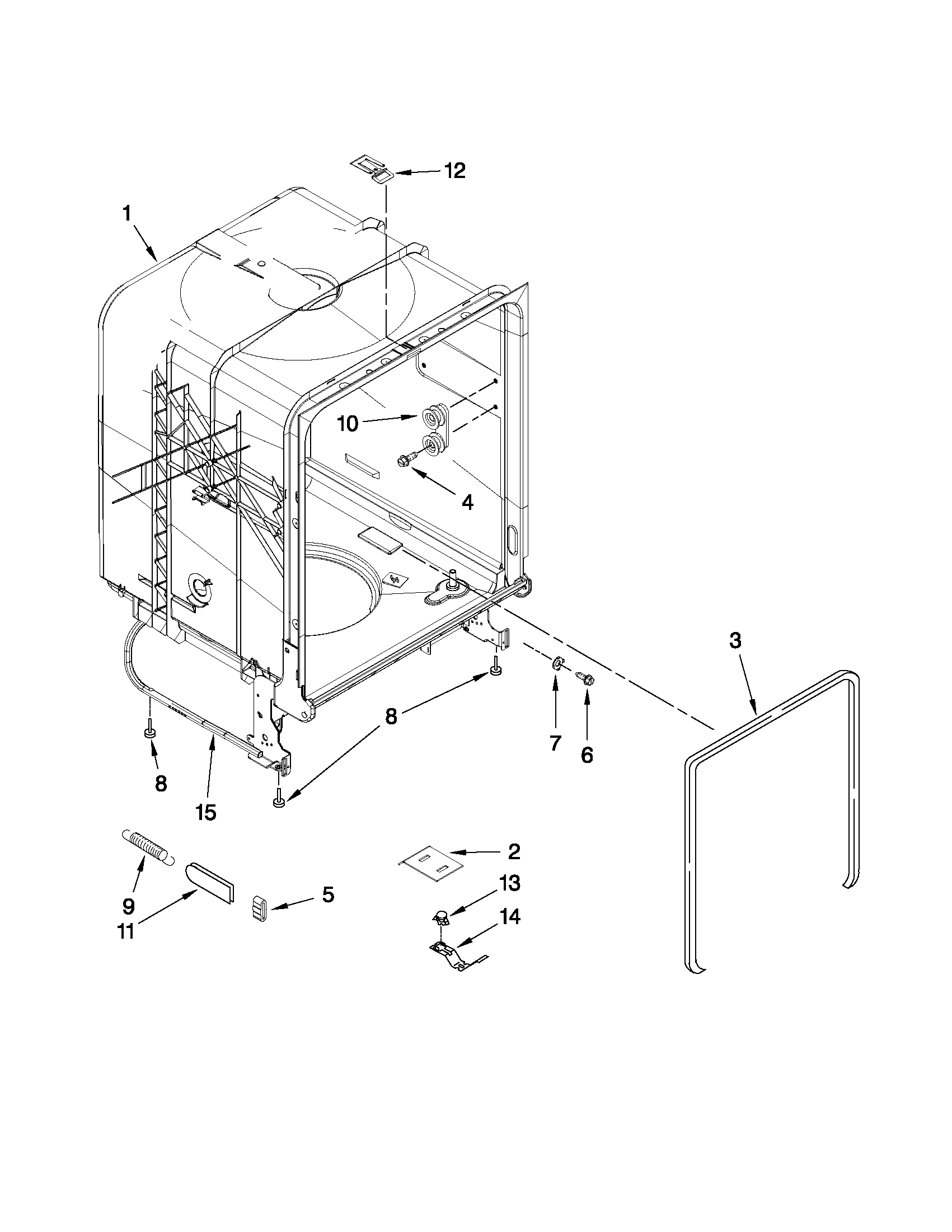 TUB AND FRAME PARTS