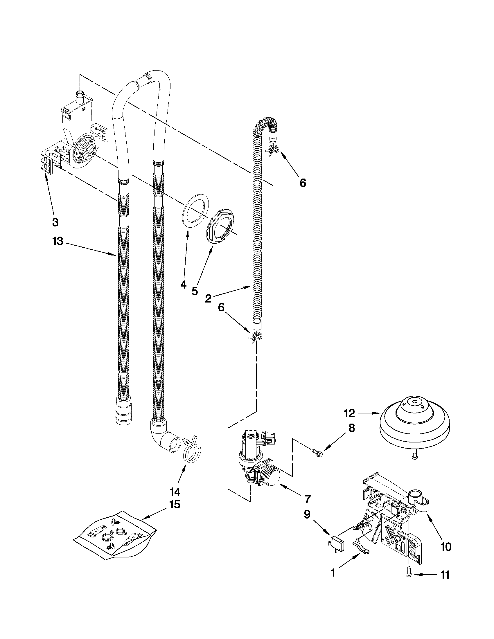 Fill, drain and overfill parts