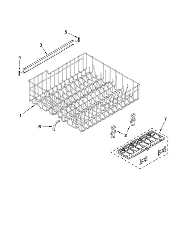 Upper rack and track parts