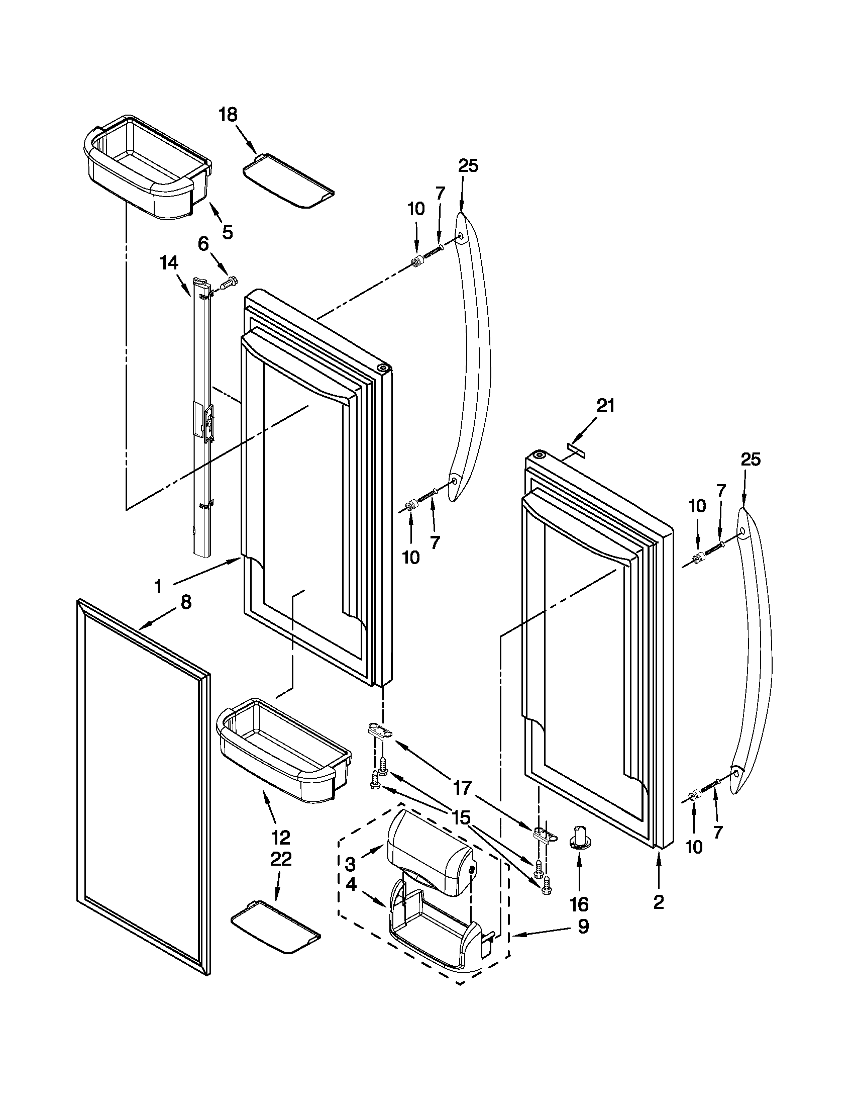 Refrigerator door parts