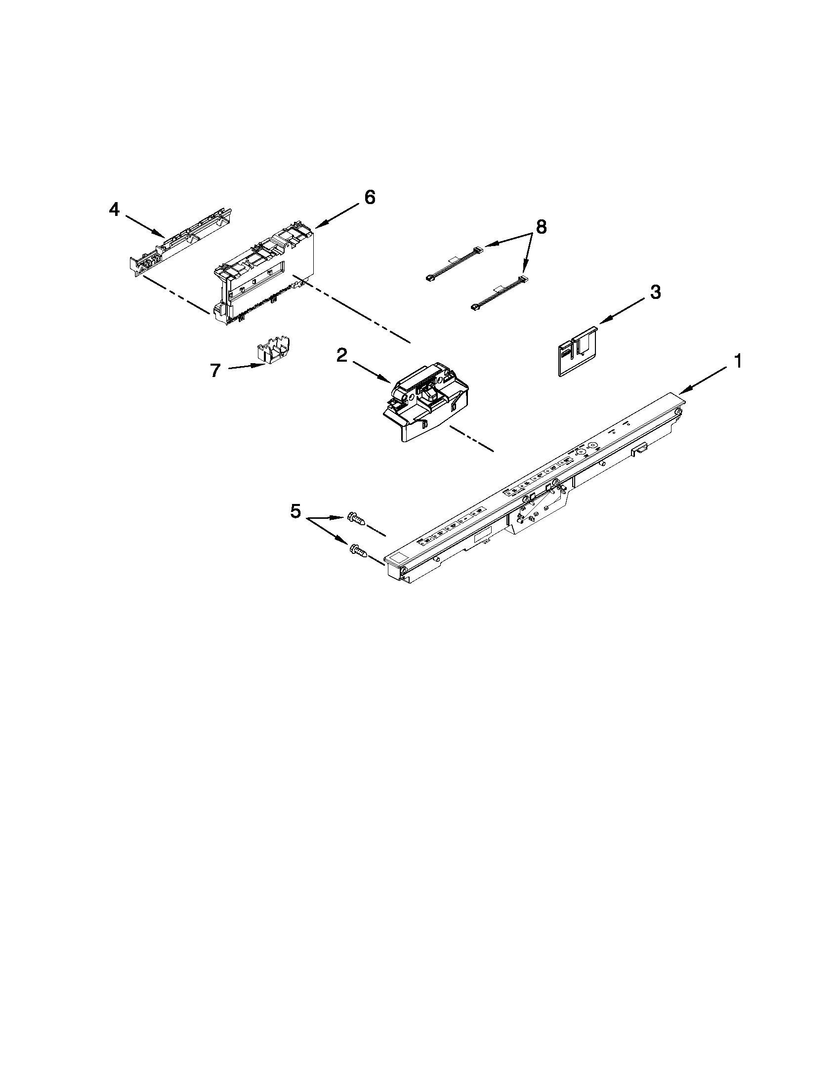 Control panel and latch parts