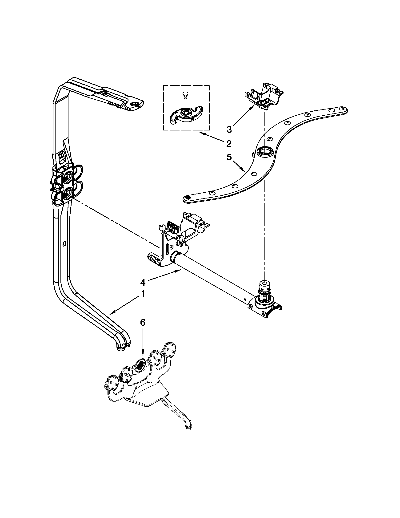 Upper wash and rinse parts