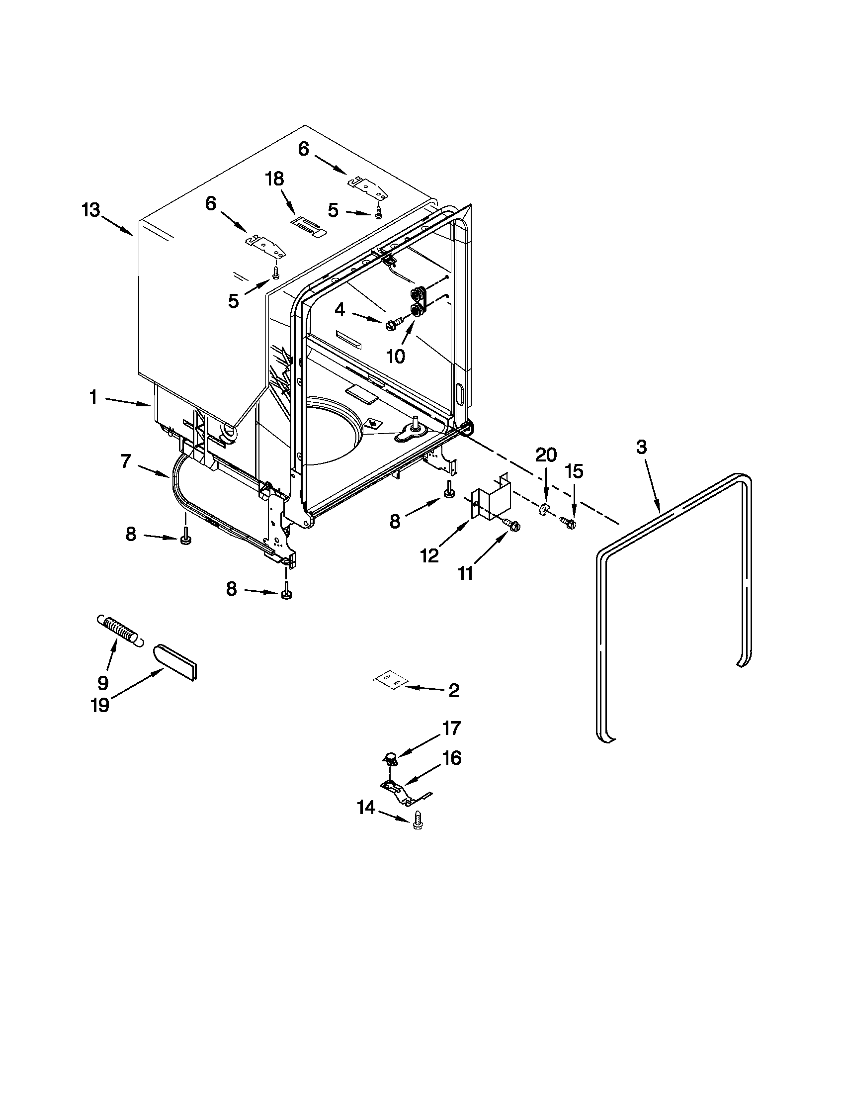 TUB AND FRAME PARTS