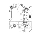 Kenmore Elite 66513962K015 pump, washarm and motor parts diagram
