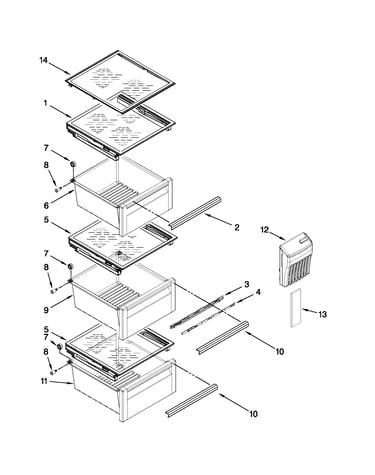 Refrigerator shelf parts