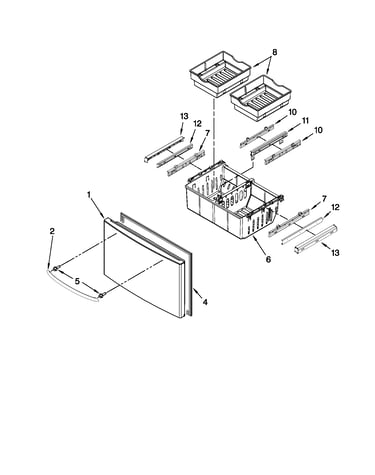 Freezer door parts