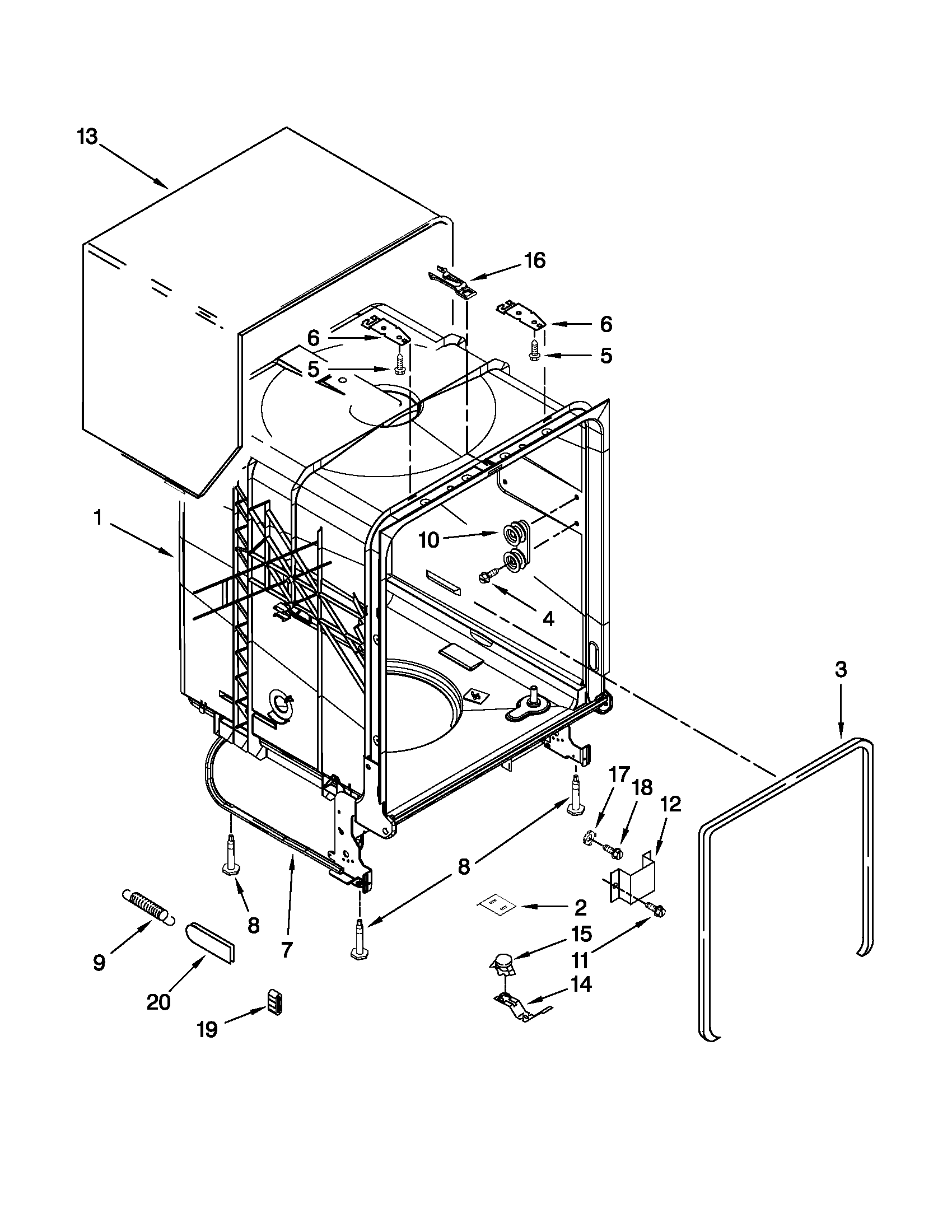 Tub and frame parts