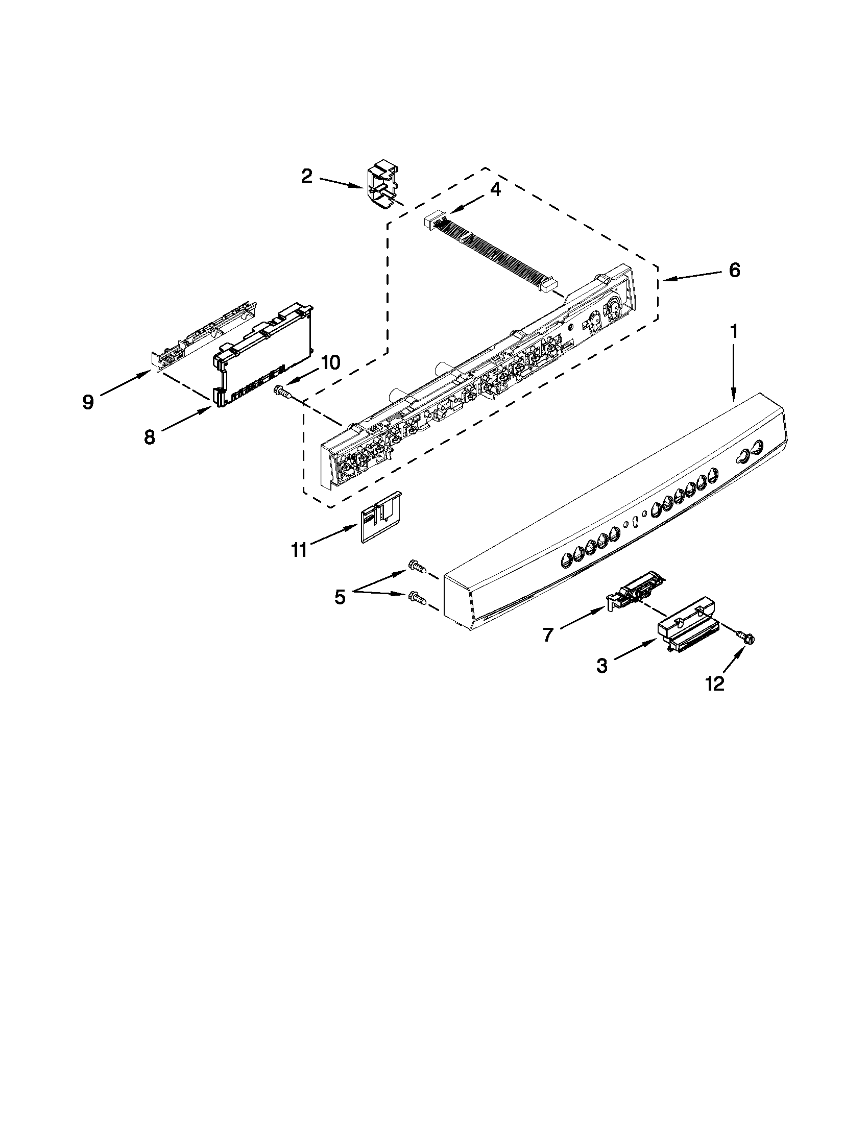Control panel and latch parts