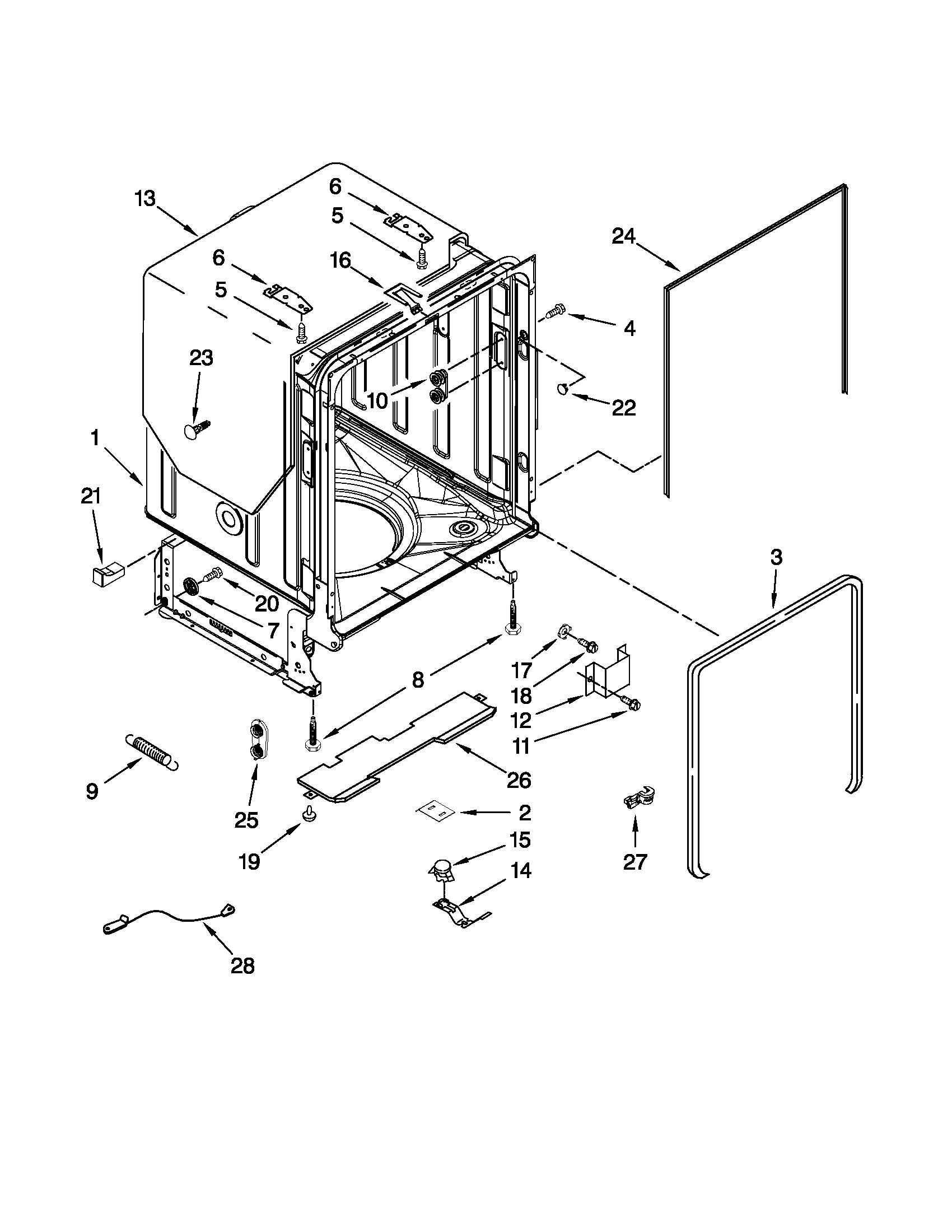 Tub and frame parts