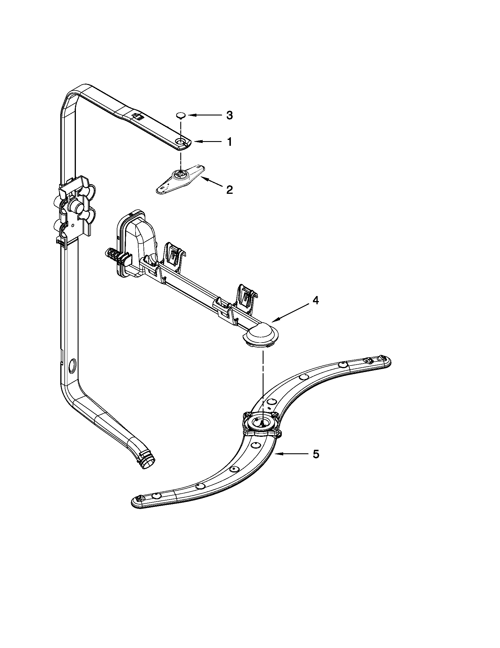 Upper wash and rinse parts