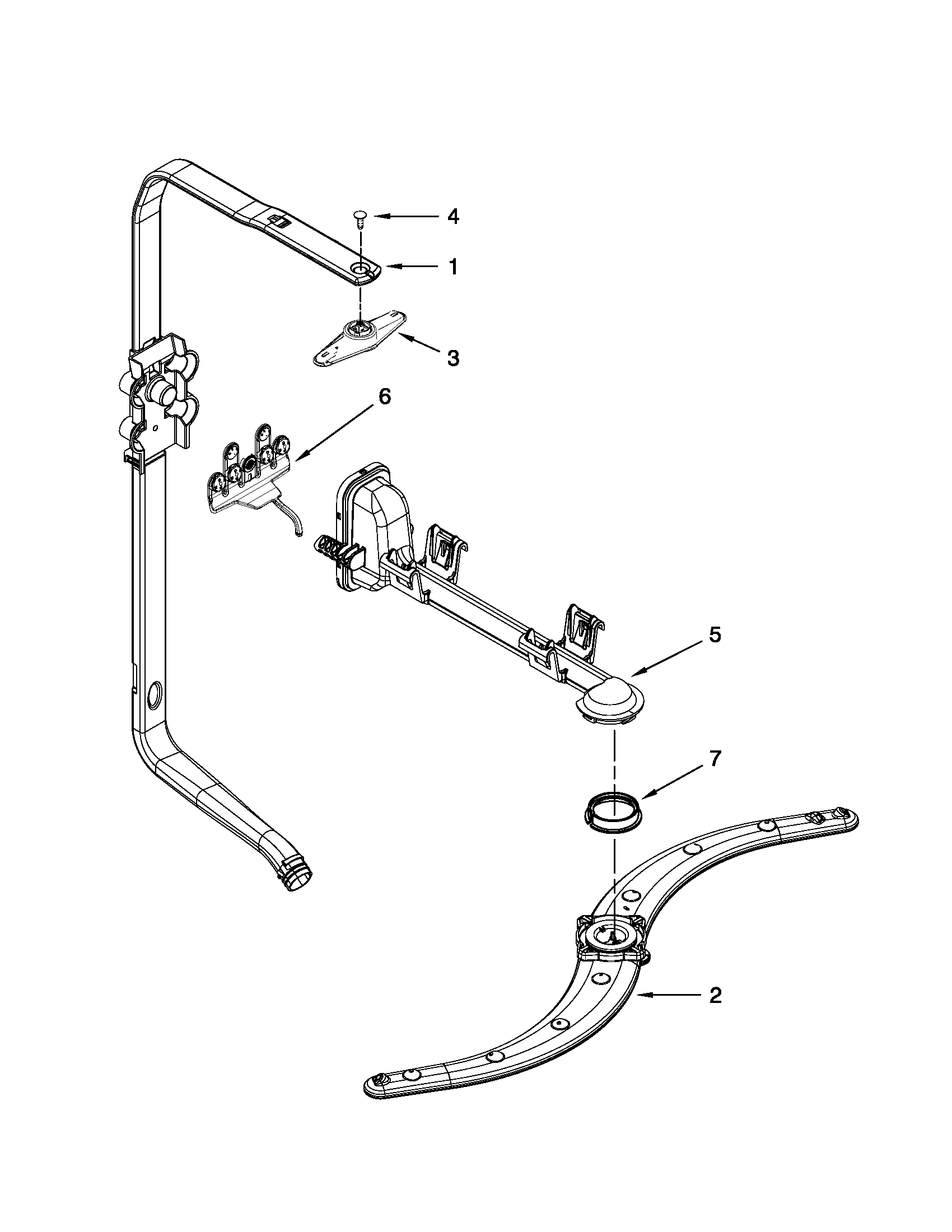 Upper wash and rinse parts