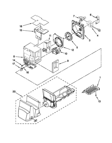 Motor and ice container parts