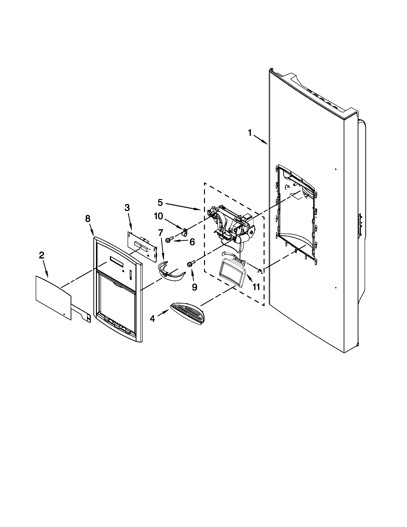 Dispenser front parts