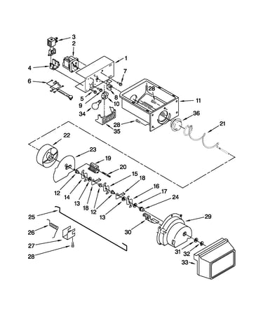 Motor and ice container parts