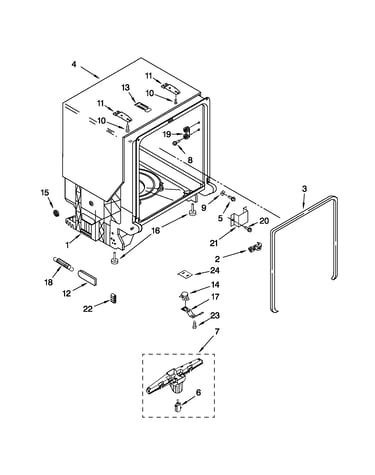 Tub and frame parts