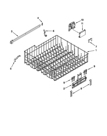 Upper rack and track parts