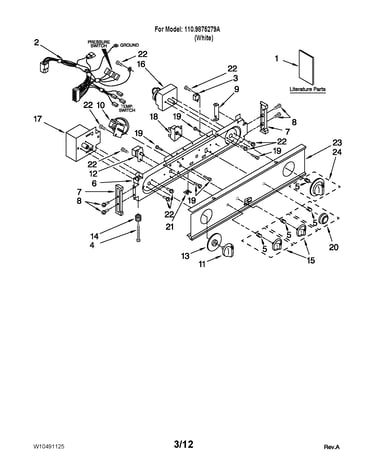Washer/dryer control panel parts