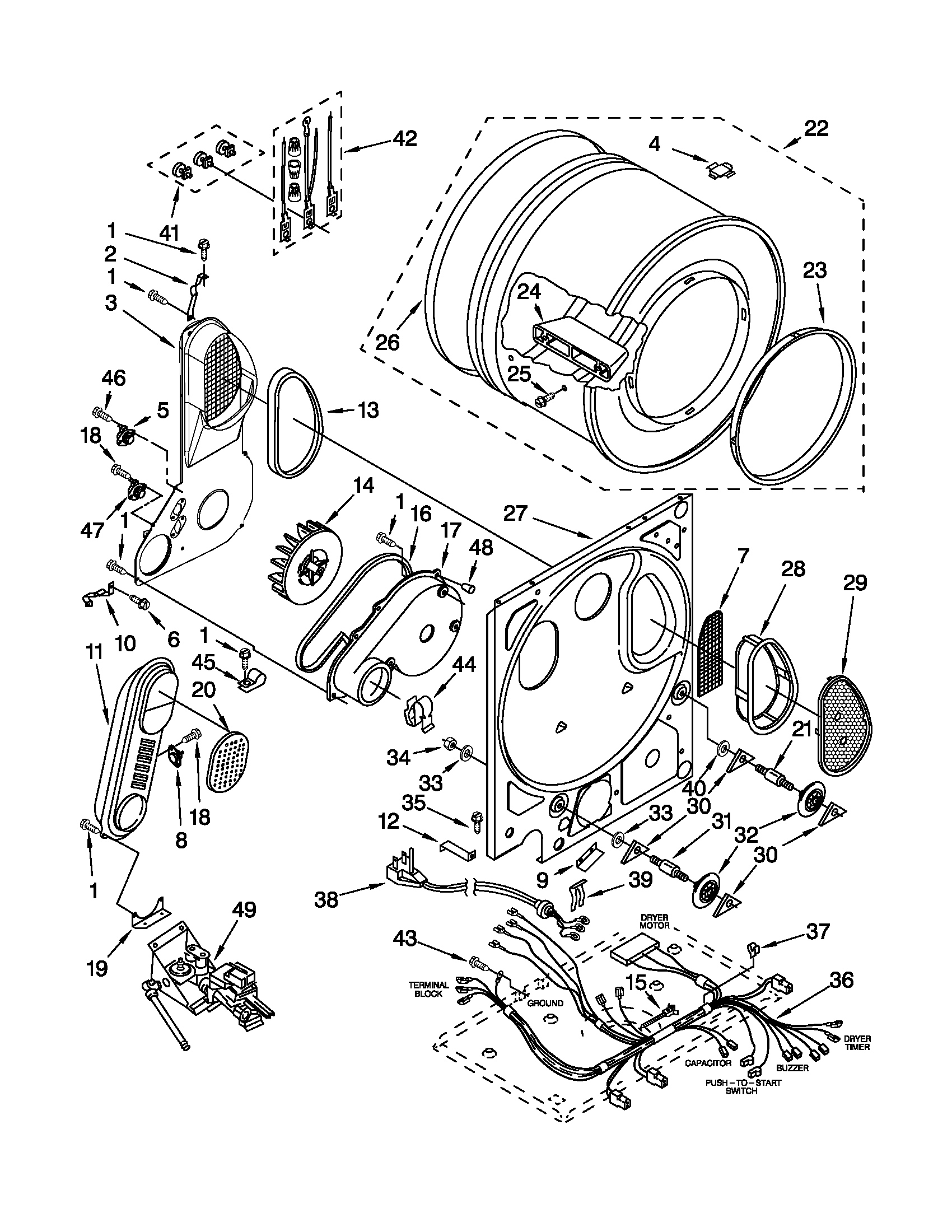 Dryer bulkhead parts