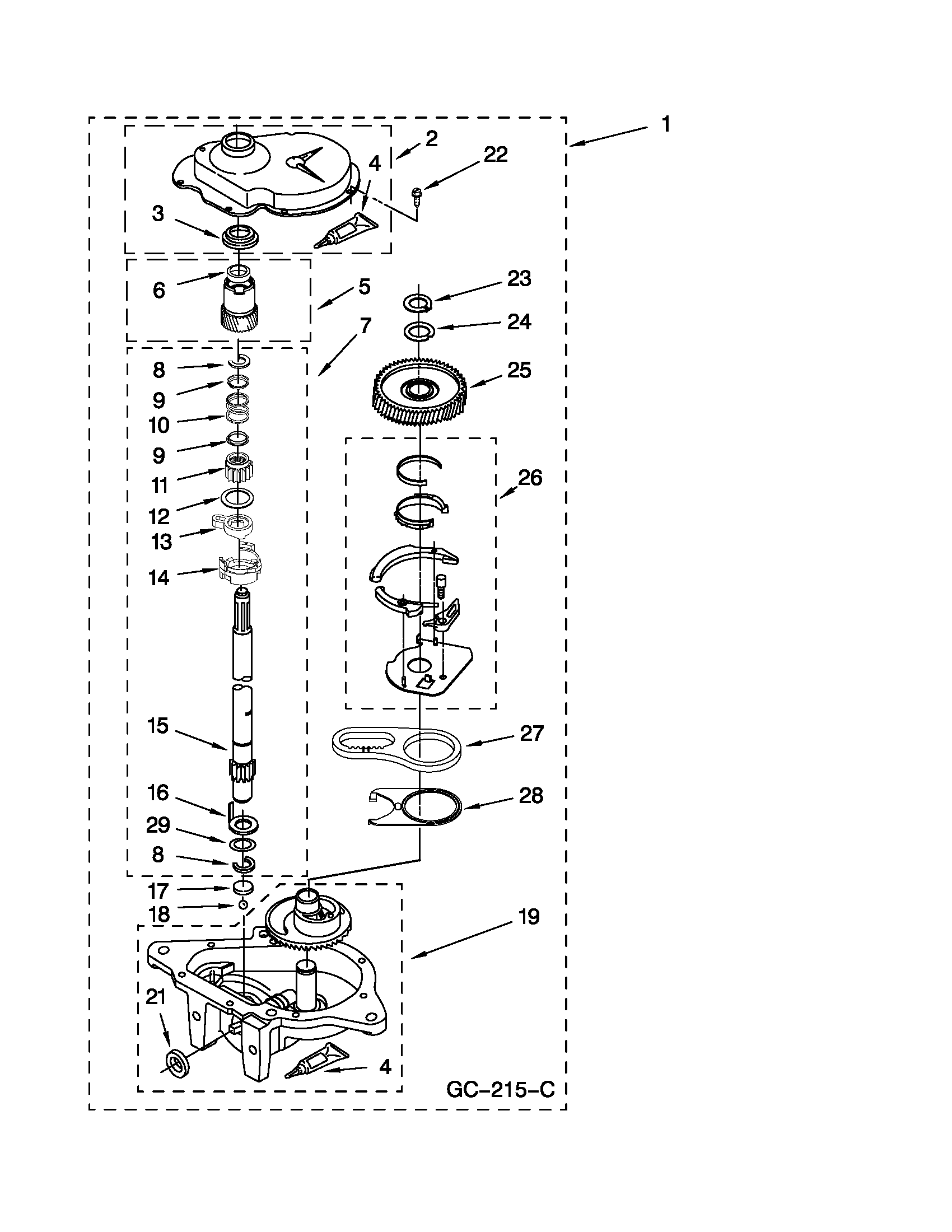 Gearcase parts